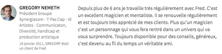 Magicien close up - GREGORY NEMETH Président Groupe Synergiacom - T Pas Cap - Id Artistes - Communication, Diversité, handicap et production artistique